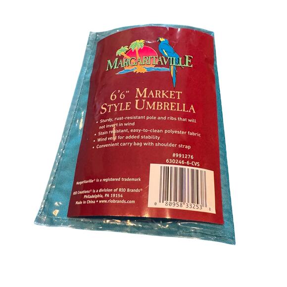 New! Margaritaville Its 5 O'Clock Somewhere 6 Foot Market Style Umbrella - Picture 9 of 9